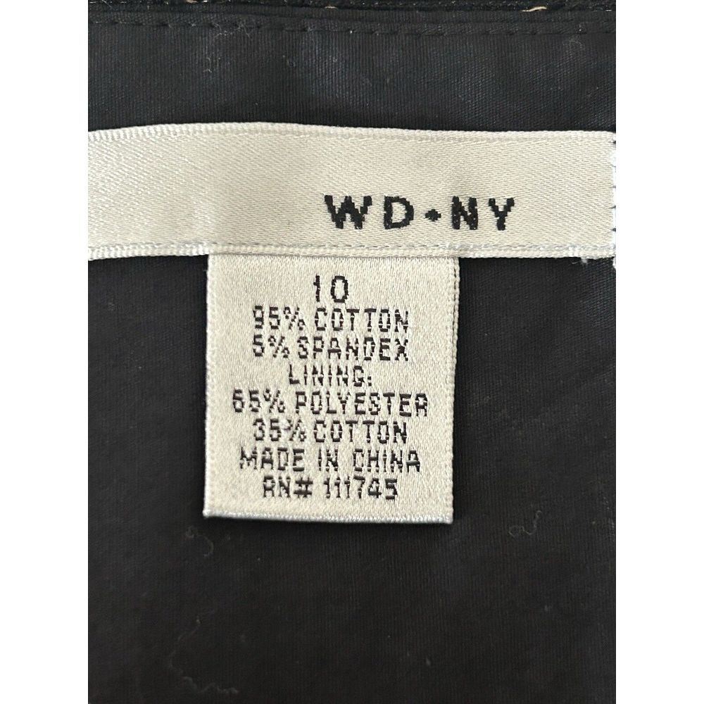 WD NY Women's Black Jacquard A Line Pleated Cotton Skirt Size 10 Boho Festival - Picture 4 of 4